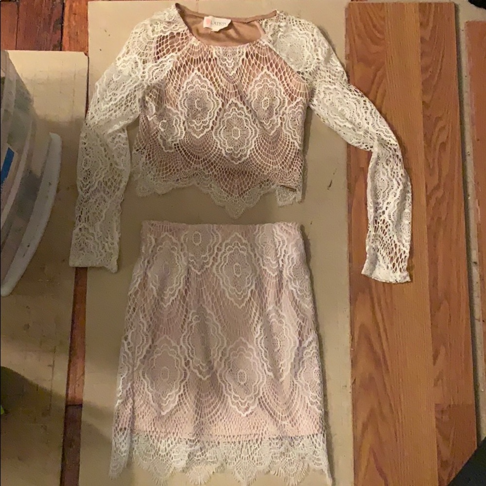 Beige & tan two piece